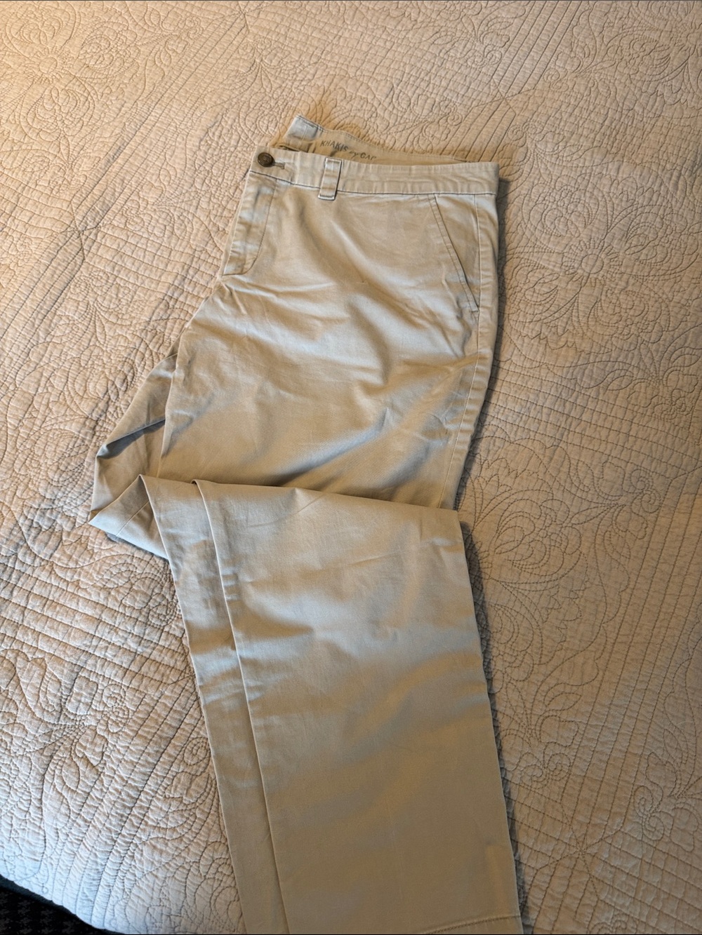 Womens Classic Beige broken in straight Chino Pants 16
